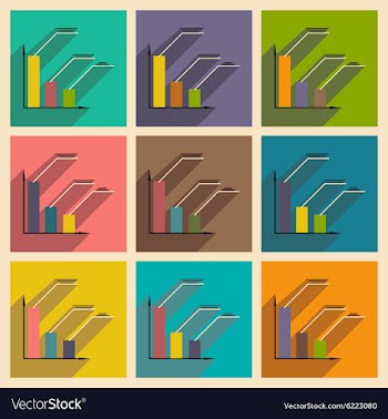 Flat with shadow icon concept Stylish economic vector image