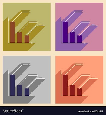 Flat with shadow icon concept Stylish economic vector image