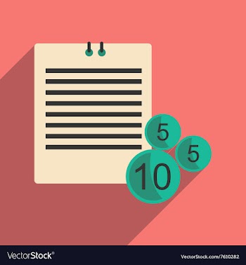 Flat with shadow icon contract and coins vector image