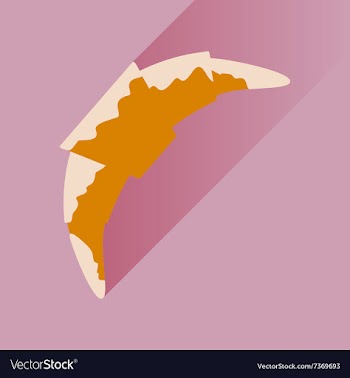 Flat with shadow Icon croissant chocolate on vector image