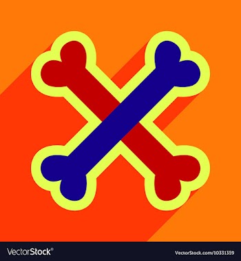 Flat with shadow Icon cross bones stacked on vector image