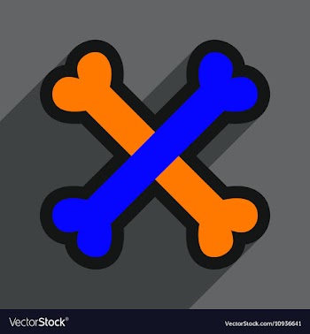 Flat with shadow Icon cross bones stacked on vector image