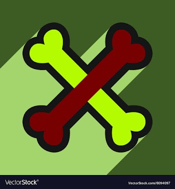 Flat with shadow Icon cross bones stacked on vector image
