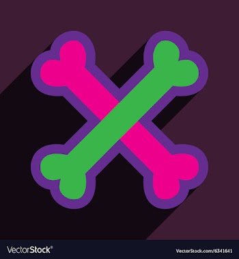 Flat with shadow Icon cross bones stacked on vector image
