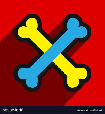 Flat with shadow Icon cross bones stacked on vector image