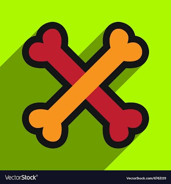 Flat with shadow Icon cross bones stacked on vector image