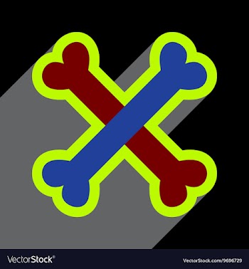 Flat with shadow Icon cross bones stacked on vector image