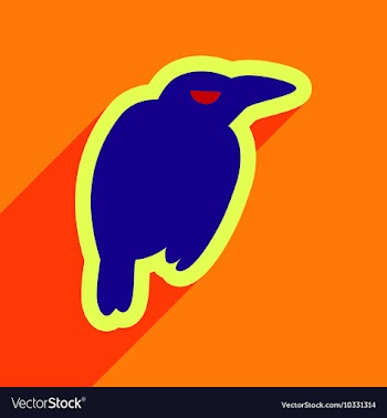 Flat with shadow Icon crow bright background vector image