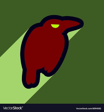 Flat with shadow Icon crow bright background vector image