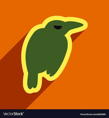 Flat with shadow Icon crow bright background vector image