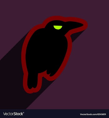 Flat with shadow Icon crow bright background vector image