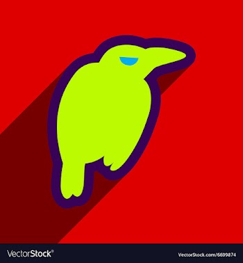 Flat with shadow Icon crow bright background vector image
