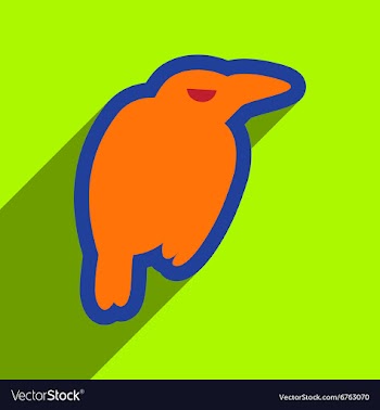 Flat with shadow Icon crow bright background vector image