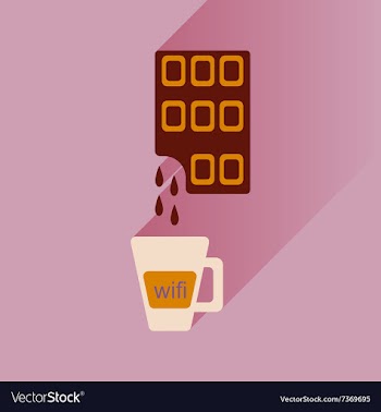 Flat with shadow Icon cup of coffee and chocolate vector image
