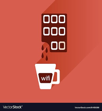 Flat with shadow Icon cup of coffee and chocolate vector image