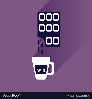 Flat with shadow Icon cup of coffee and chocolate vector image