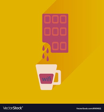 Flat with shadow Icon cup of coffee and chocolate vector image