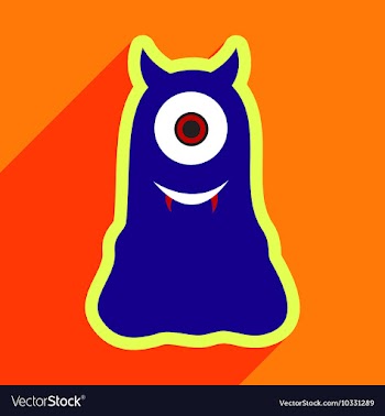 Flat with shadow Icon cyclops monster on the vector image
