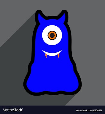 Flat with shadow Icon cyclops monster on the vector image