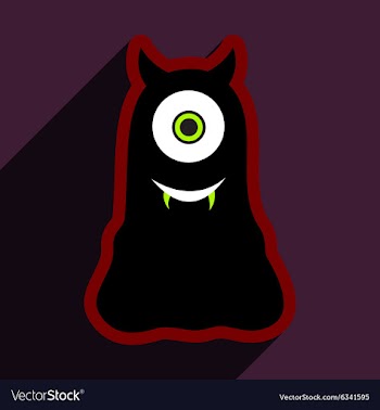 Flat with shadow Icon cyclops monster on the vector image