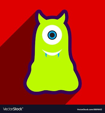 Flat with shadow Icon cyclops monster on the vector image