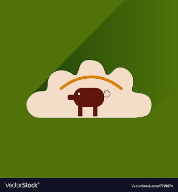 Flat with shadow Icon dumplings and pork vector image