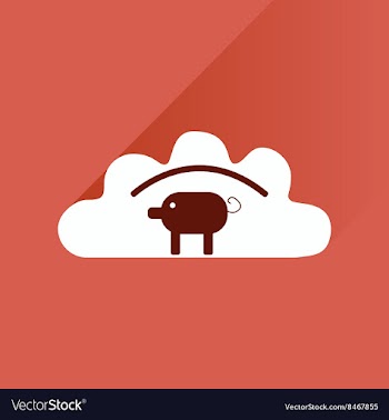Flat with shadow Icon dumplings and pork vector image