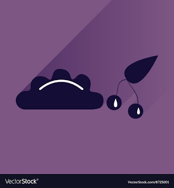 Flat with shadow Icon dumplings cherries on bright vector image