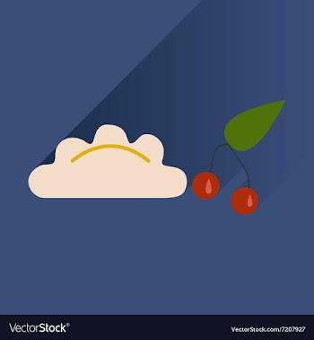 Flat with shadow Icon dumplings cherries vector image