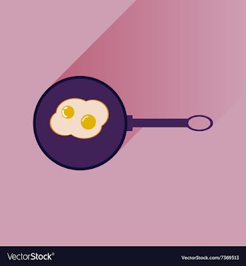 Flat with shadow Icon egg in frying pan vector image