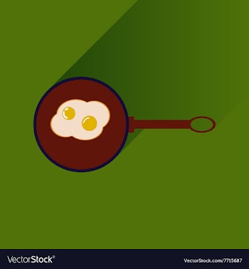 Flat with shadow Icon egg in frying pan vector image