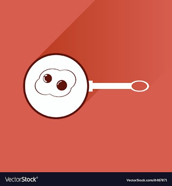Flat with shadow Icon egg in frying pan vector image