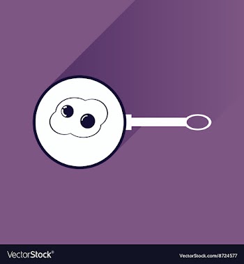 Flat with shadow Icon egg in frying pan vector image
