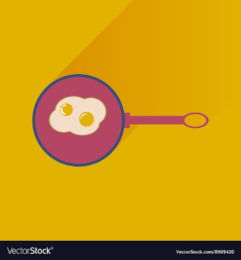 Flat with shadow Icon egg in frying pan vector image