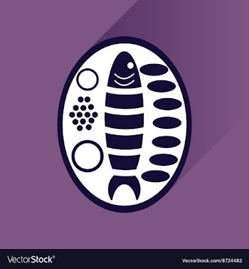 Flat with shadow Icon fish on plate garnish vector image