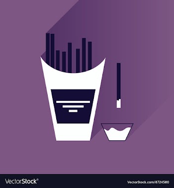 Flat with shadow Icon French fries and sauce vector image