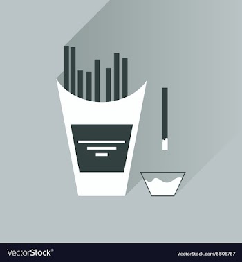 Flat with shadow Icon French fries and sauce vector image