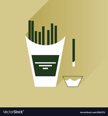 Flat with shadow Icon French fries and sauce vector image