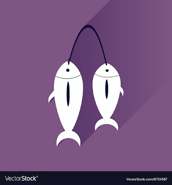 Flat with shadow Icon fresh fish bright background vector image