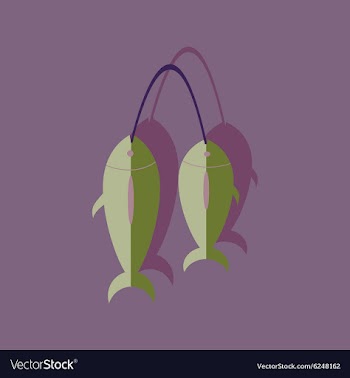 Flat with shadow Icon fresh fish vector image