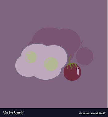 Flat with shadow Icon fried eggs and tomato vector image