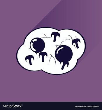 Flat with shadow Icon fried eggs mushrooms vector image
