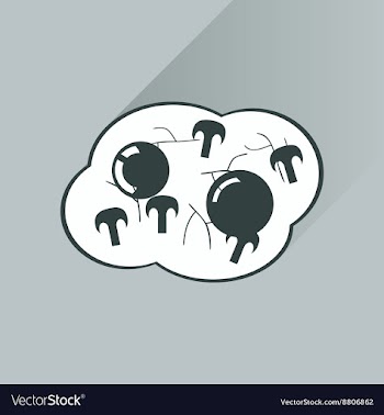 Flat with shadow Icon fried eggs mushrooms vector image