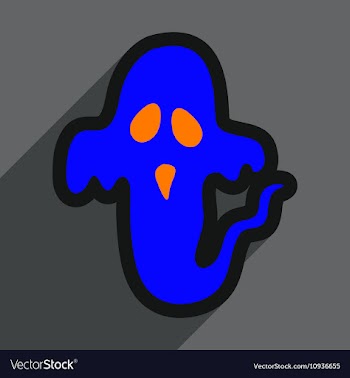 Flat with shadow Icon Ghost on a colored vector image
