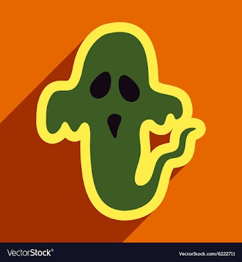 Flat with shadow Icon Ghost on a colored vector image
