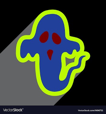 Flat with shadow Icon Ghost on a colored vector image