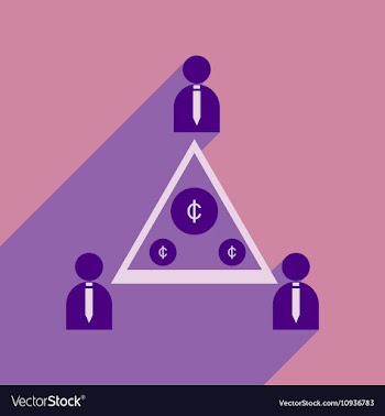 Flat with shadow icon group of people coins vector image