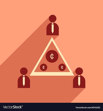 Flat with shadow icon group of people coins vector image