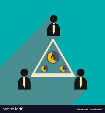Flat with shadow icon group of people coins vector image