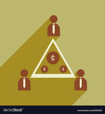 Flat with shadow icon group of people coins vector image
